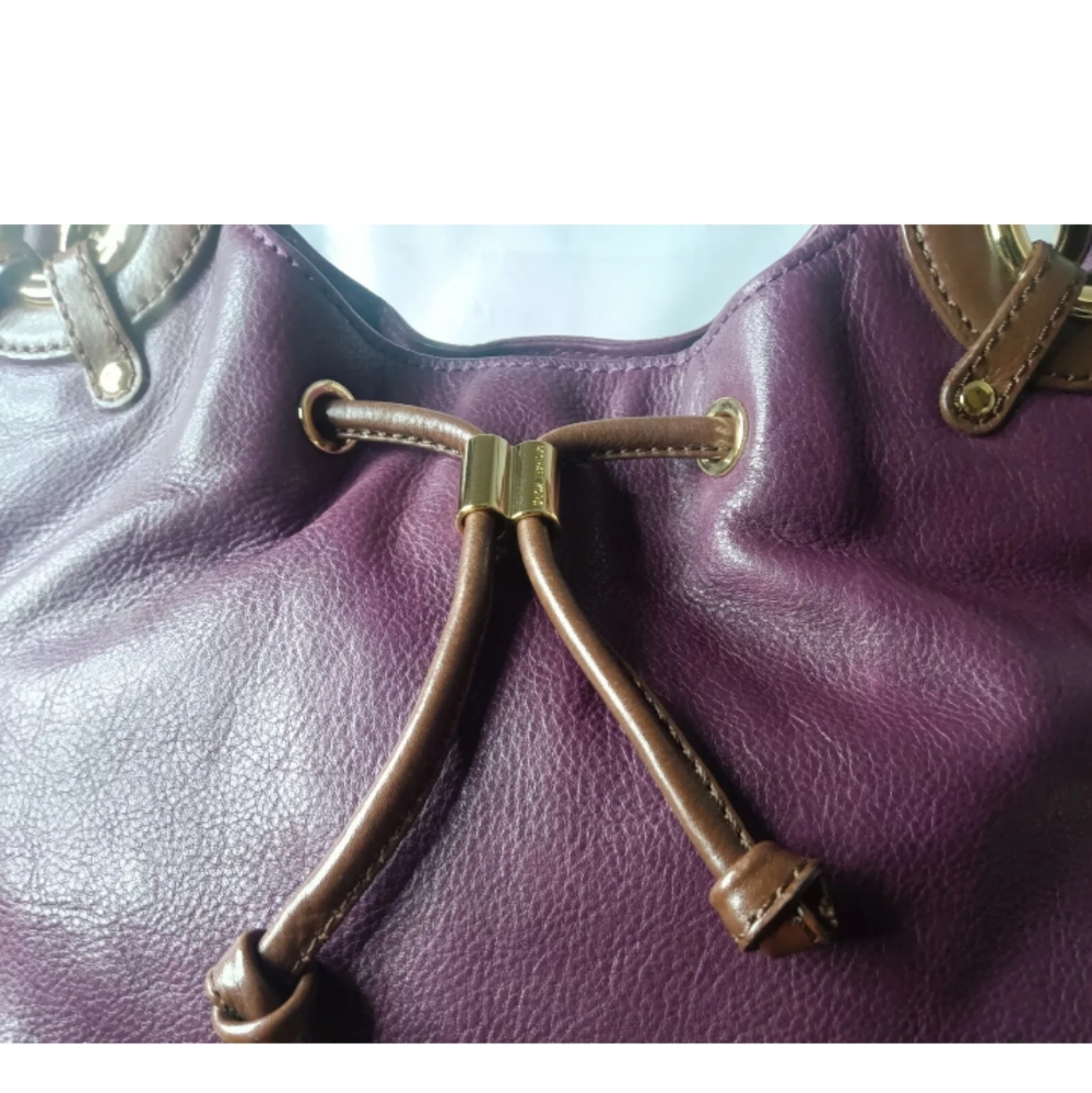 Michael Kors Plum Leather Satchel Handbag - Picture 6 of 10